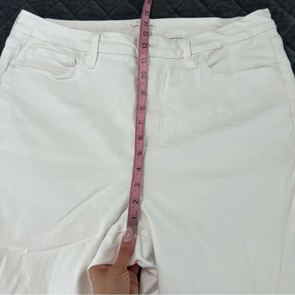 Good American Jeans Women 16 Good Straight White No Button Raw Hem CL - Picture 8 of 9